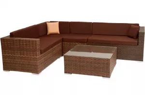 Модульный угловой диван из искусственного ротанга купить
