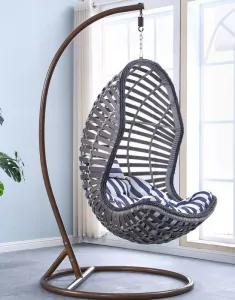 Кресло-кокон подвесное садовое из искусственного ротанга