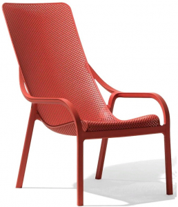 Кресло пластиковое лаунж, красный