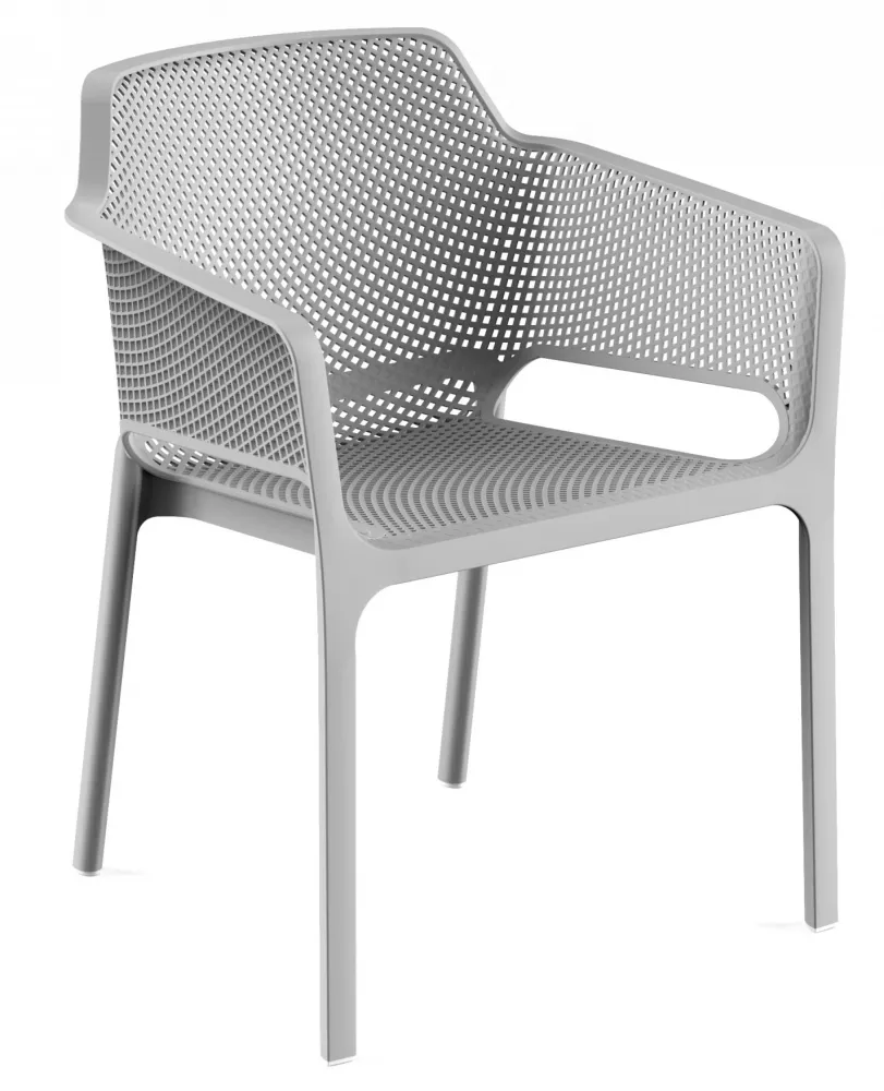 Кресло пластиковое серое купить недорого штабелируемое