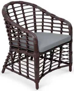 Коричневое штабелируемое кресло из искусственного ротанга