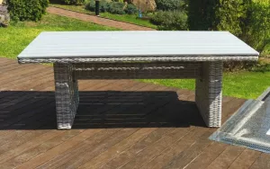 Обеденный плетеный стол лаунж 180, серый