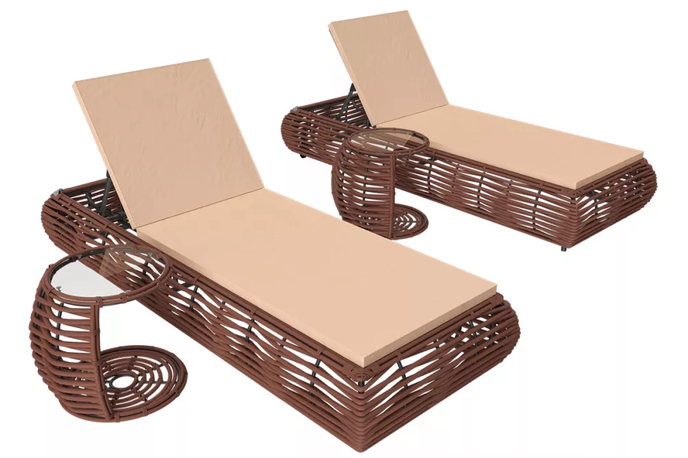 Уличный журнальный столик из искусственного ротанга Уличный журнальный столик из искусственного ротанга