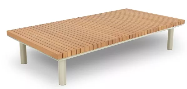 Бежевый угловой комплект из алюминия с тиком для дачи Бежевый угловой комплект из алюминия с тиком для дачи