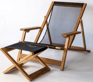 Кресло для отдыха с табуретом из ироко