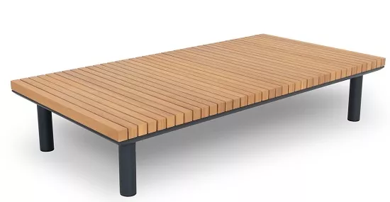 Уличный угловой диван из алюминия с тиком, антрацит Уличный угловой диван из алюминия с тиком, антрацит