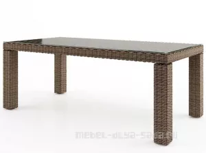 Большой прямоугольный стол из искусственного ротанга из Польши