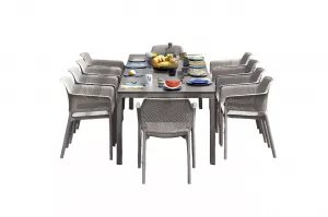 Пластиковая мебель обеденный комплект капучино