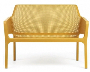 338SE Пластиковый диван для дачи, желтый