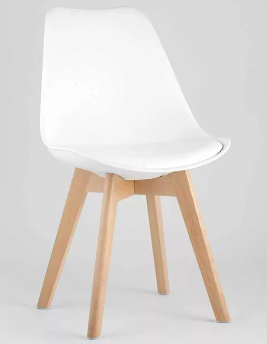 Белые пластмассовые стулья с деревянными ножками купить