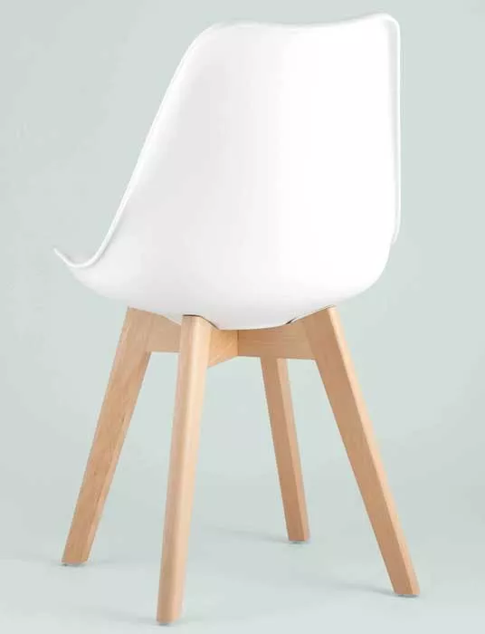 Белые пластмассовые стулья с деревянными ножками купить