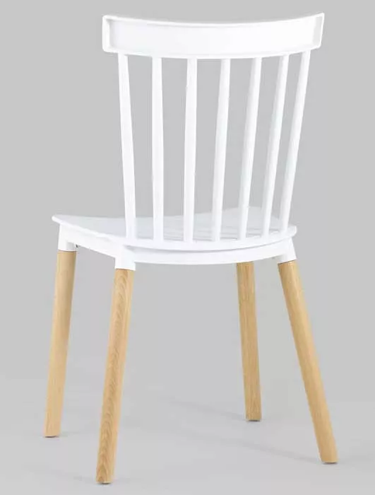 Современные пластиковые стулья для кухни с ножками из бука, белы