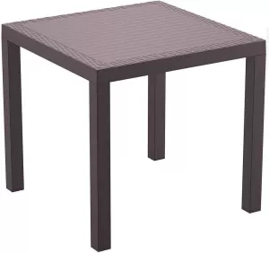 Уличный пластиковый стол квадратный 80, коричневый