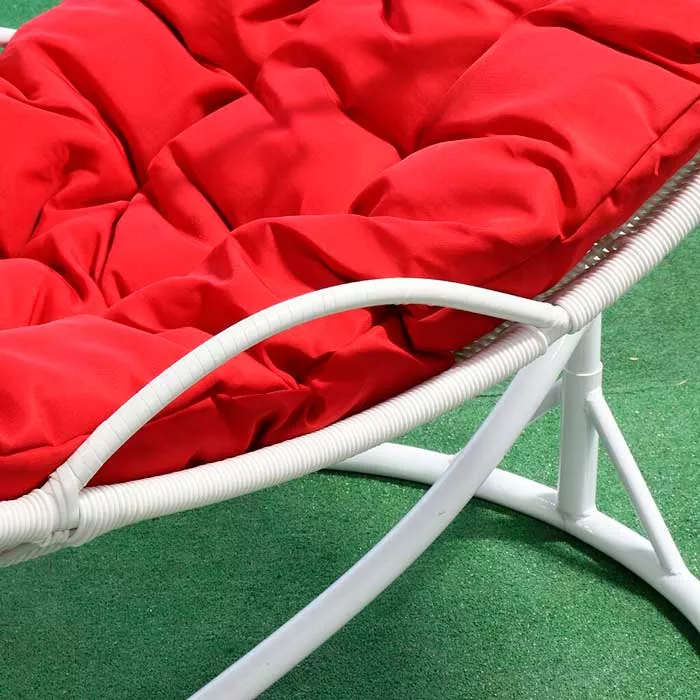 Подвесное кресло гнездо из искусственного ротанга, белое