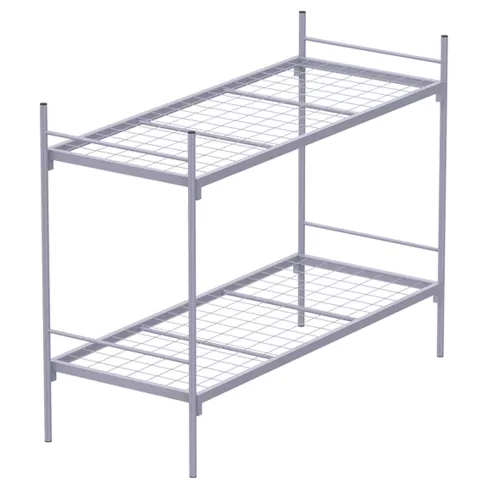 Кровать металлическая двухъярусная для рабочих Кровать металлическая двухъярусная для рабочих