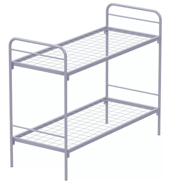 Кровать металлическая двухъярусная для рабочих