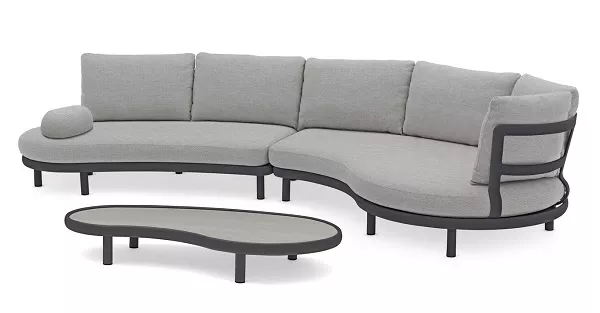 Алюминиевый комплект лаунж мебели антрацит/серый Алюминиевый комплект лаунж мебели антрацит/серый