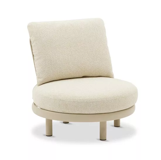 Комплект алюминиевый для отдыха кресло с пуфом, бежевый Комплект алюминиевый для отдыха кресло с пуфом, бежевый