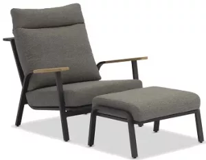 Комплект для отдыха кресло с пуфом, серый