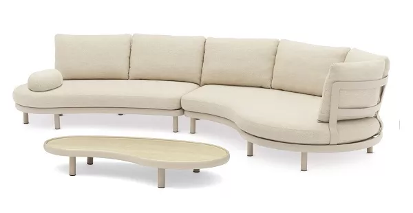 Комплект для отдыха на металлокаркасе, бежевый