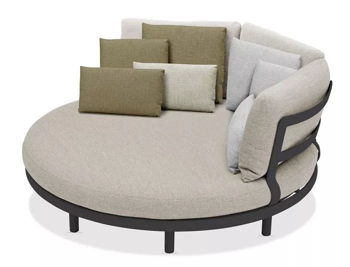 Уличный круглый диван-кровать из алюминия, антрацит Уличный круглый диван-кровать из алюминия, антрацит