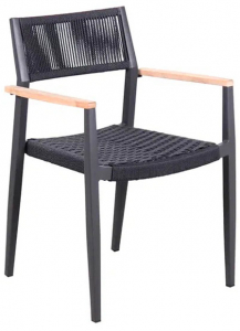 Плетеные стулья из роупа на алюминиевом каркасе с тиком