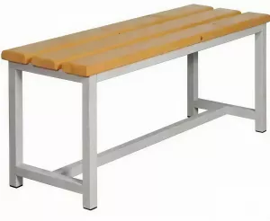 Разборные скамейка для раздевалки со спинкой сталь/сосна. Купить