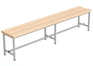 Разборные скамейка для раздевалки со спинкой сталь/сосна. Купить