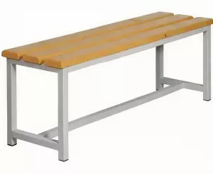 Разборные скамейка для раздевалки со спинкой сталь/сосна. Купить
