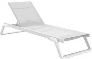 Белый лежак с текстиленом для пляжа купить недорого