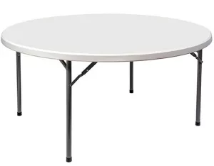 Складной пластиковый круглый стол для дачи