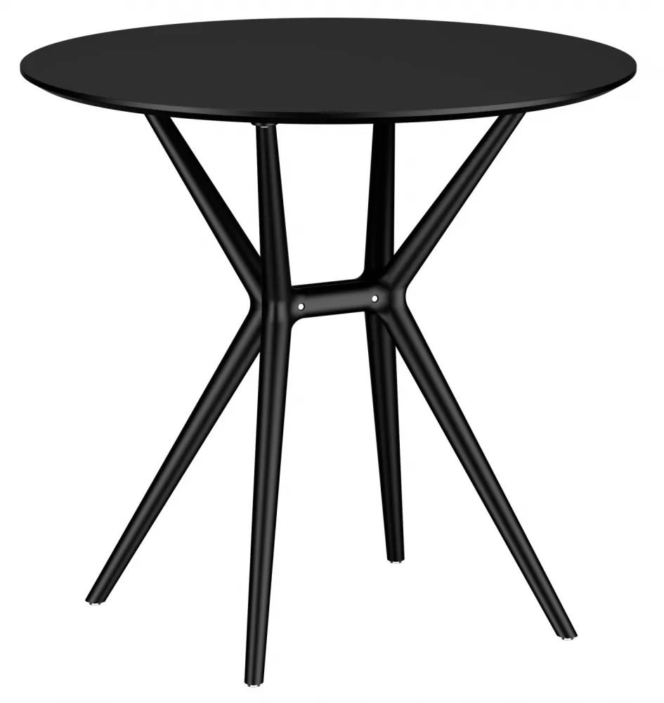 Круглый пластиковый стол со столешницей ЛДСП 80 см черный