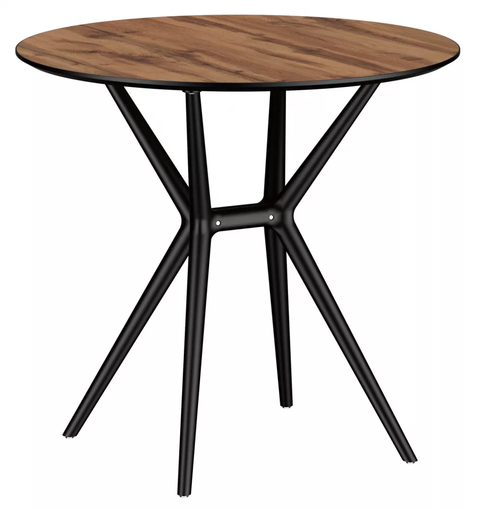 Круглый пластиковый стол со столешницей ЛДСП 80 см дуб вотан