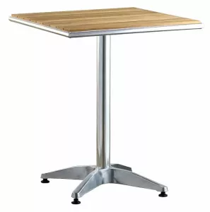 Квадратный алюминиевый стол для кафе с массивом ясеня