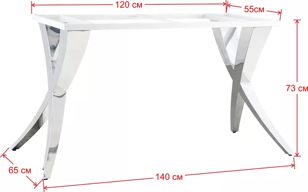 Стальное Х подстолье для большой столешницы 240х120см Стальное Х подстолье для большой столешницы 240х120см