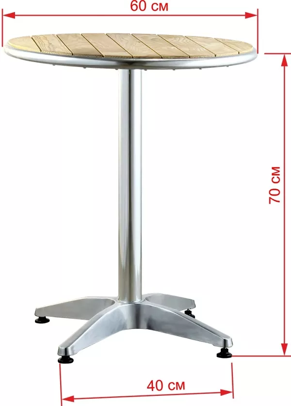 Круглый афлюминиевый круглый стол для кафе с массивом ясеня Круглый афлюминиевый круглый стол для кафе с массивом ясеня