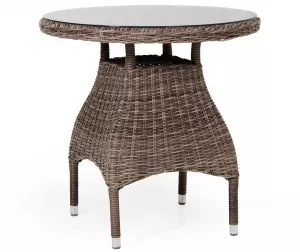 Кофейный стол из искусственного ротанга, рустик 