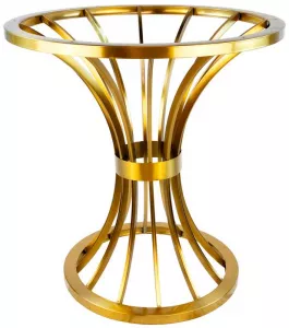 Золотое подстолье для круглого стола из полированной нержавейки
