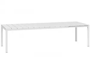 Большой раздвижной прямоугольный стол белый 210-280х100 см