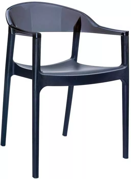 Прозрачное пластиковое кресло со спинкой купить
