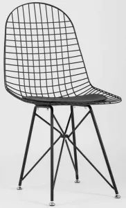 Черные металлические стулья для кухни в стиле Лофт с подушкой