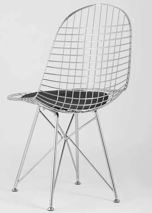 Кухонные стулья металлические хром в стиле Лофт с подушкой