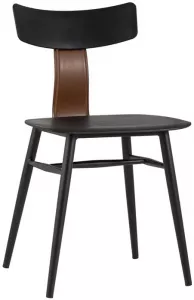Современный черный стул пластиковый на металлических ножках