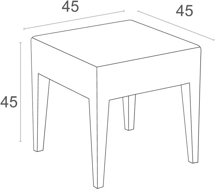 Пластиковый столик для шезлонга с имитацией ротанга, коричневый