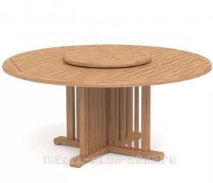 Круглый деревянный стол из массива ироко уличный