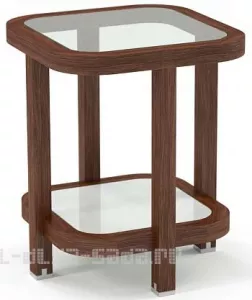 Современный придиванный приставной столик из массива ироко